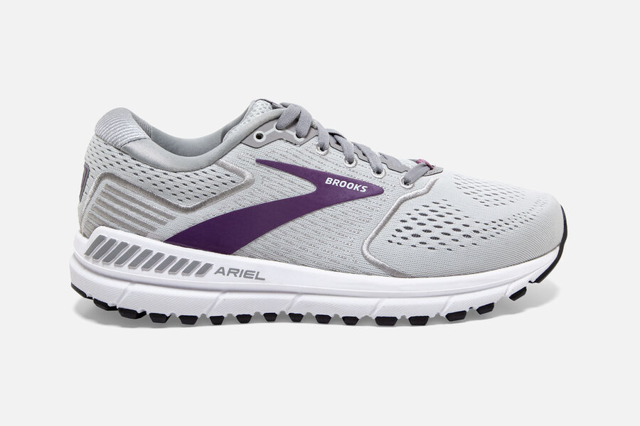 Brooks Ariel '20 Road Running Shoes - Womens - Grey/Purple - AQ7056329